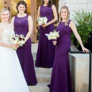 Bari Jay Eggplant Bridesmaid Dress, Style 1462